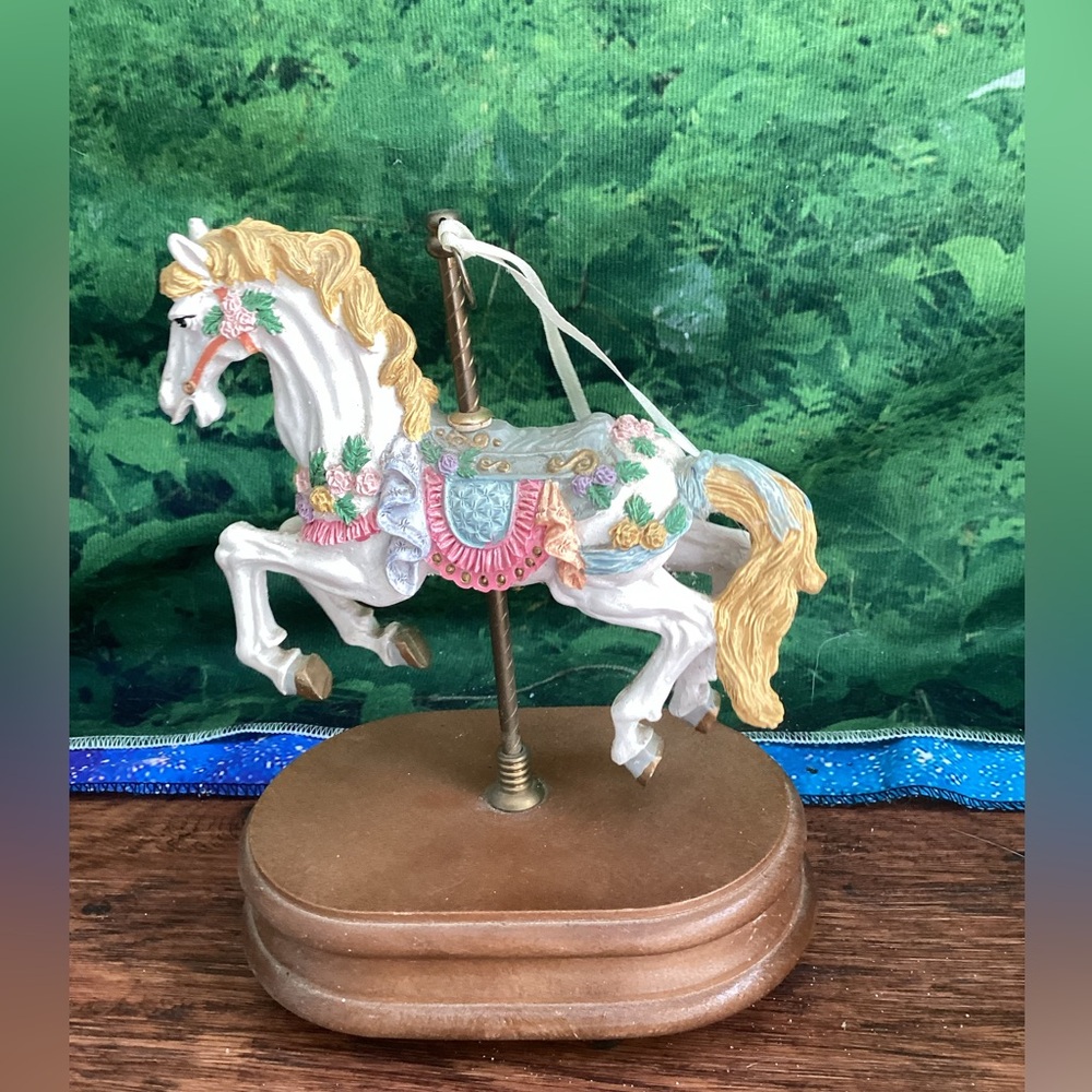 Vintage Musical Carousel Horse Figurine